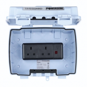Timeguard TPS202 Powerseal Grey 13A IP55 2 Gang Multi-Connector Box