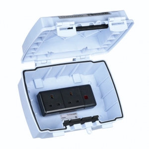 Timeguard TPS202 Powerseal Grey 13A IP55 2 Gang Multi-Connector Box