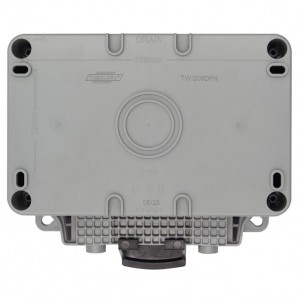 Timeguard TW1209DPN Weathersafe Grey 13A IP66 2 Gang White DP Switchsocket With Neon
