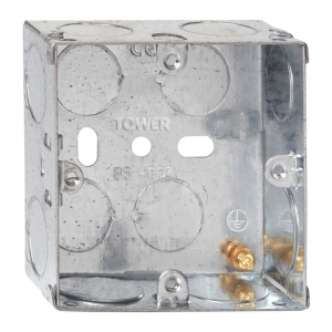 Deta Tower DB164-PACK (Pack of 10) Steel 1 Gang Flush 35mm Mounting Box With Adjustable Lug & Knockouts