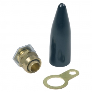 Wiska BW50PACK Brass BW 50mm Indoor Cable Gland Pack With 1 x Gland, Locknut, Earth Tag & Shroud