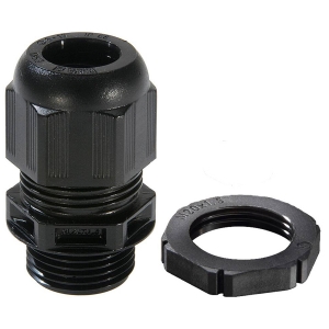 Wiska 99705 Black 25mm Nylon IP68 Dome Top Cable Gland With Locknut Cable DiaØ: 9mm - 17mm