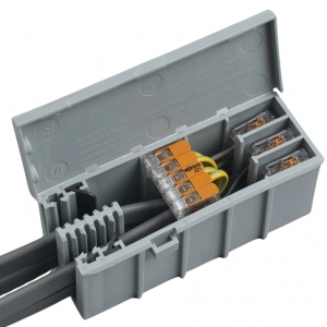 Connexbox 221-4 WB2-001-G Grey (Pack 6) Electrical Junction Box For Wago Connectors (Formerly Sold As 207-3301)