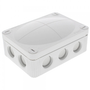 Wiska 10113407 COMBI® 310 Grey IP66/IP67 400V Weatherproof Junction Box With 10 Self Sealing Cable Inlets Without Terminals L:117mm | W:85mm | D:51mm
