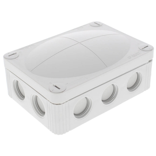 Wiska 10113407 COMBI® 310 Grey IP66/IP67 400V Weatherproof Junction Box With 10 Self Sealing Cable Inlets Without Terminals L:117mm | W:85mm | D:51mm