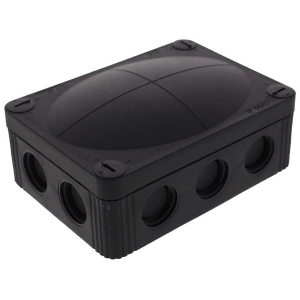 Wiska 10113408 COMBI® 310 Black IP66/IP67 400V Weatherproof Junction Box With 10 Self Sealing Cable Inlets Without Terminals L:117mm | W:85mm | D:51mm