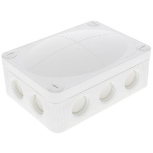 Wiska 10113409 COMBI® 310 White IP66/IP67 400V Weatherproof Junction Box With 10 Self Sealing Cable Inlets Without Terminals L:117mm | W:85mm | D:51mm