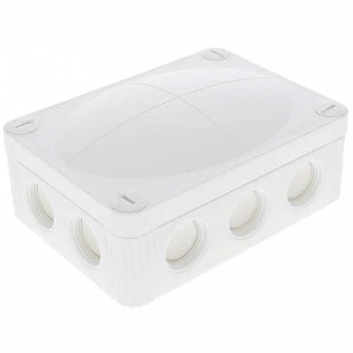 Wiska 10113409 COMBI® 310 White IP66/IP67 400V Weatherproof Junction Box With 10 Self Sealing Cable Inlets Without Terminals L:117mm | W:85mm | D:51mm