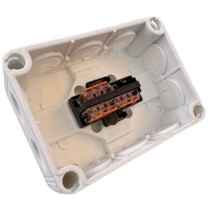 Wiska 10113412 COMBI® 310 White IP66/IP67 400V Weatherproof Junction Box With 10 Self Sealing Cable Inlets & 3 x 221-413 Wago Lever Connectors L:117mm | W:85mm | D:51mm