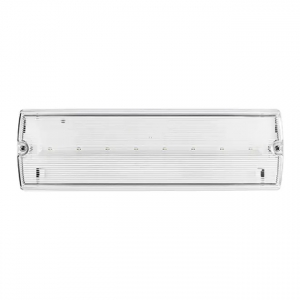 Ovia OBKN3 Orbik White 3W 120Lm 240V IP65 Self-Test Emergency LED Bulkhead With Clear Ribbed Diffuser & Dalight White 5500K LEDs