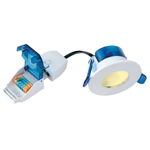 Aurora Lighting AU-R61W/30-PACK R6 Series (Pack 10) 5.5W 745Lm IP65 Fixed LED Fire-Rated Downlight With Warm White 3000K LEDs & FastRFix Connector