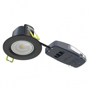 Collingwood Lighting DLT389BLK Black H2 Lite Select 5W 600-650Lm IP65 Fixed 3CCT Selectable LED Fire-Rated Downlight With Fast Fit Connector