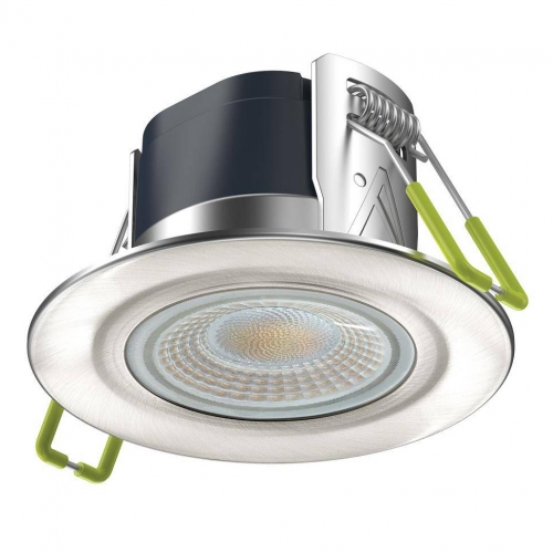 Collingwood Lighting DLT389BS Brushed Steel H2 Lite Select 5W 600-650Lm IP65 Fixed 3CCT Selectable LED Fire-Rated Downlight With Fast Fit Connector