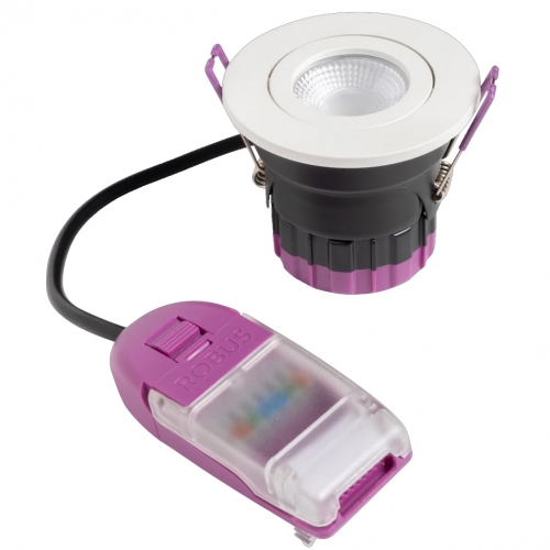 Robus RULT06X4-01 Ultimum Express White 5.6W 610Lm IP65 Adjustable 4CCT Selectable LED Fire Rated Downlight