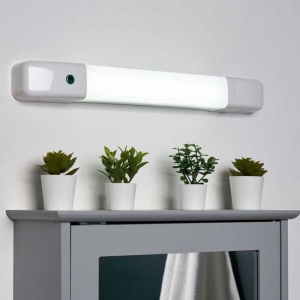 Forum Lighting SPA-45612-MWHT White 10W 1000Lm IP44 3CCT Selectable LED Shaver Light With Integral Shavr Socket & Opal Diffuser