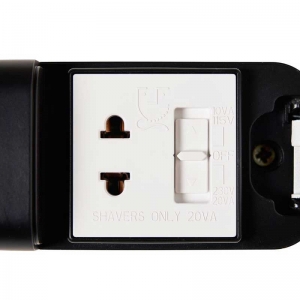 Forum Lighting SPA-45612-MBLK Matt Black 10W 1000Lm IP44 3CCT Selectable LED Shaver Light With Integral Shavr Socket & Opal Diffuser