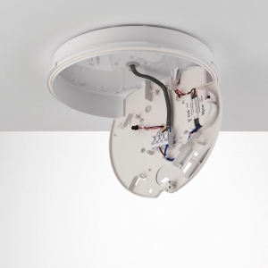 Saxby Lighting 95539 HeroPRO White 9-18W 900-1800Lm IP65 316mm Round Wattage + 3CCT Selectable LED Bulkhead With Opal Diffuser