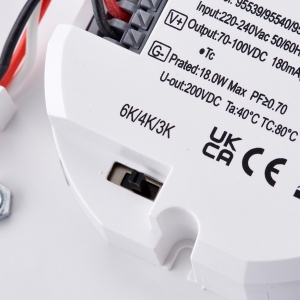 Saxby Lighting 95539 HeroPRO White 9-18W 900-1800Lm IP65 316mm Round Wattage + 3CCT Selectable LED Bulkhead With Opal Diffuser