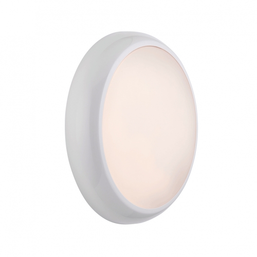 Saxby Lighting 95541 HeroPRO White 9-18W 900-1800Lm IP65 316mm Round Wattage + 3CCT Selectable LED Bulkhead With Microwave Sensor & Opal Diffuser