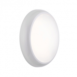 Saxby Lighting 95541 HeroPRO White 9-18W 900-1800Lm IP65 316mm Round Wattage + 3CCT Selectable LED Bulkhead With Microwave Sensor & Opal Diffuser