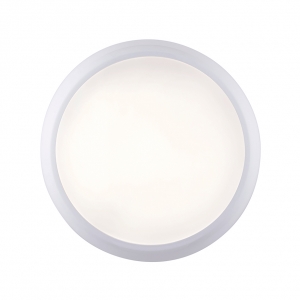 Saxby Lighting 95541 HeroPRO White 9-18W 900-1800Lm IP65 316mm Round Wattage + 3CCT Selectable LED Bulkhead With Microwave Sensor & Opal Diffuser