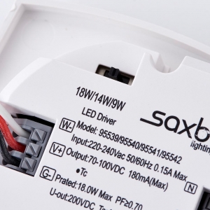 Saxby Lighting 95541 HeroPRO White 9-18W 900-1800Lm IP65 316mm Round Wattage + 3CCT Selectable LED Bulkhead With Microwave Sensor & Opal Diffuser