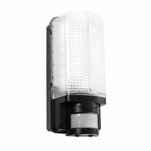 Saxby 73716 MotionLED Black 6W 600Lm IP44 3CCT Selectable LED Security Bulkhead With 120° | 10m PIR & Frosted Prismatic Diffuser