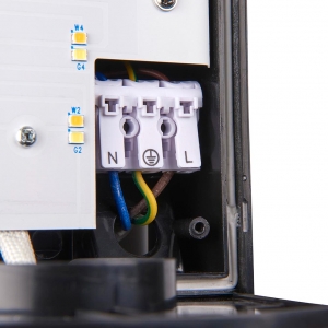 Saxby 73716 MotionLED Black 6W 600Lm IP44 3CCT Selectable LED Security Bulkhead With 120° | 10m PIR & Frosted Prismatic Diffuser