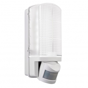 Saxby 73717 MotionLED White 6W 600Lm IP44 3CCT Selectable LED Security Bulkhead With 120° | 10m PIR & Frosted Prismatic Diffuser