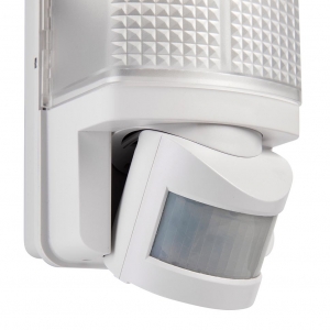Saxby 73717 MotionLED White 6W 600Lm IP44 3CCT Selectable LED Security Bulkhead With 120° | 10m PIR & Frosted Prismatic Diffuser