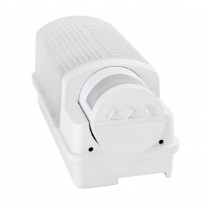 Saxby 73717 MotionLED White 6W 600Lm IP44 3CCT Selectable LED Security Bulkhead With 120° | 10m PIR & Frosted Prismatic Diffuser