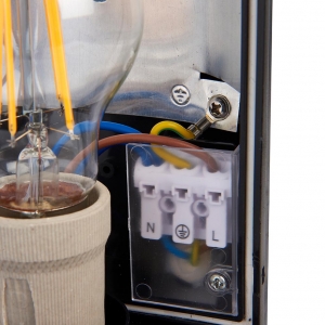 Saxby 48739 Motion Black 10W IP44 GLS Security Bulkhead With 120° | 10m PIR & Frosted Prismatic Diffuser - Requires Lamp