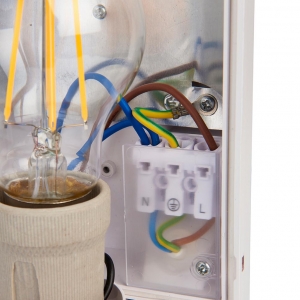 Saxby 48740 Motion White 10W IP44 GLS Security Bulkhead With 120° | 10m PIR & Frosted Prismatic Diffuser - Requires Lamp