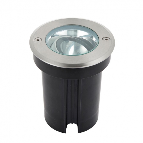 Saxby 90962 Hoxton Stainless Steel 6.5W 600Lm IP67 108mm Round LED Driveover Ground Light Adjustable LED Driveover Ground Light With Warm White 3000K LEDs