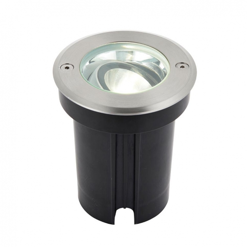 Saxby 79195 Hoxton Stainless Steel 6.5W 600Lm IP67 108mm Round LED Driveover Ground Light Adjustable LED Driveover Ground Light With Cool White 4000K LEDs