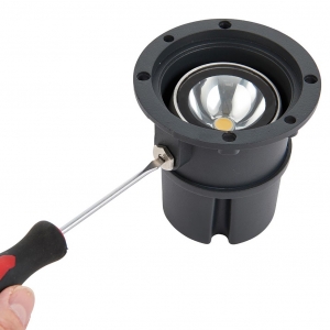 Saxby 79195 Hoxton Stainless Steel 6.5W 600Lm IP67 108mm Round LED Driveover Ground Light Adjustable LED Driveover Ground Light With Cool White 4000K LEDs