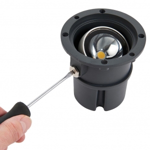 Saxby 79195 Hoxton Stainless Steel 6.5W 600Lm IP67 108mm Round LED Driveover Ground Light Adjustable LED Driveover Ground Light With Cool White 4000K LEDs