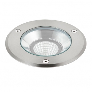 Saxby 90963 Hoxton Stainless Steel 13W 1000Lm IP67 141mm Round LED Driveover Ground Light Adjustable LED Driveover Ground Light With Cool White 4000K LEDs