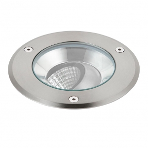 Saxby 90963 Hoxton Stainless Steel 13W 1000Lm IP67 141mm Round LED Driveover Ground Light Adjustable LED Driveover Ground Light With Cool White 4000K LEDs