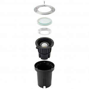 Saxby 90963 Hoxton Stainless Steel 13W 1000Lm IP67 141mm Round LED Driveover Ground Light Adjustable LED Driveover Ground Light With Cool White 4000K LEDs