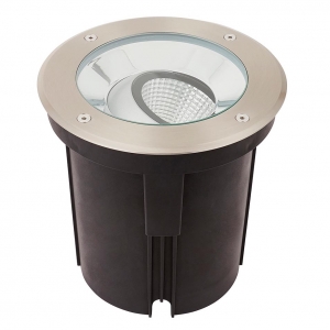 Saxby 94059 Hoxton Stainless Steel 16.5W 1550Lm IP67 185mm Round LED Driveover Ground Light Adjustable LED Driveover Ground Light With Warm White 3000K LEDs