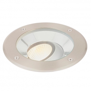 Saxby 94059 Hoxton Stainless Steel 16.5W 1550Lm IP67 185mm Round LED Driveover Ground Light Adjustable LED Driveover Ground Light With Warm White 3000K LEDs
