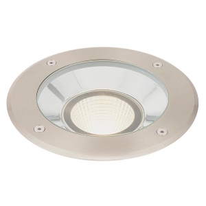 Saxby 94059 Hoxton Stainless Steel 16.5W 1550Lm IP67 185mm Round LED Driveover Ground Light Adjustable LED Driveover Ground Light With Warm White 3000K LEDs