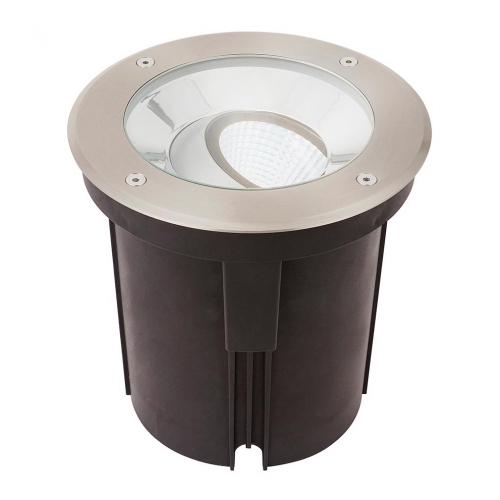 Saxby 94060 Hoxton Stainless Steel 16.5W 1550Lm IP67 185mm Round LED Driveover Ground Light Adjustable LED Driveover Ground Light With Cool White 4000K LEDs