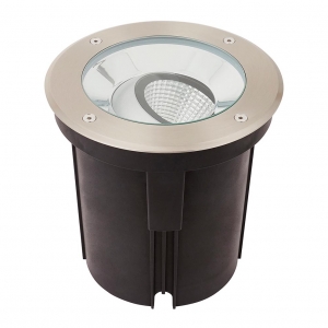 Saxby 94060 Hoxton Stainless Steel 16.5W 1550Lm IP67 185mm Round LED Driveover Ground Light Adjustable LED Driveover Ground Light With Cool White 4000K LEDs
