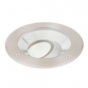 Saxby 94060 Hoxton Stainless Steel 16.5W 1550Lm IP67 185mm Round LED Driveover Ground Light Adjustable LED Driveover Ground Light With Cool White 4000K LEDs