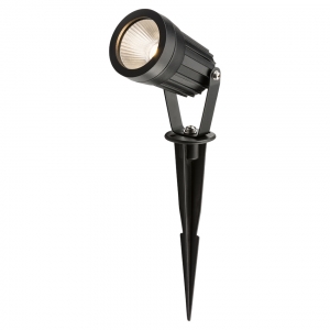 Knightsbridge SPIKE4BL Black 4W 335Lm IP65 Round LED Wall/Spike Light With Warm White LEDs