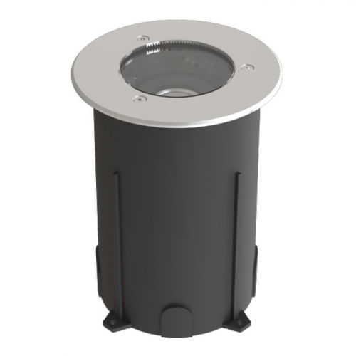 Ansell ATUR1/1/WW Turno Stainless Steel 4W 450Lm IP67 120mm Round Adjustable LED Driveover Ground Light With Warm White 3000K LEDs & Installation Housing