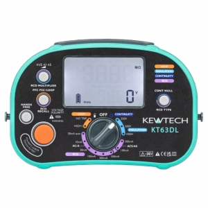  Kewtech KT63DL 5-In-1 Digital Multi-Function Tester With Insulation, Continuity, Loop Testing, PSC Testing & Auto RCD Test IP54