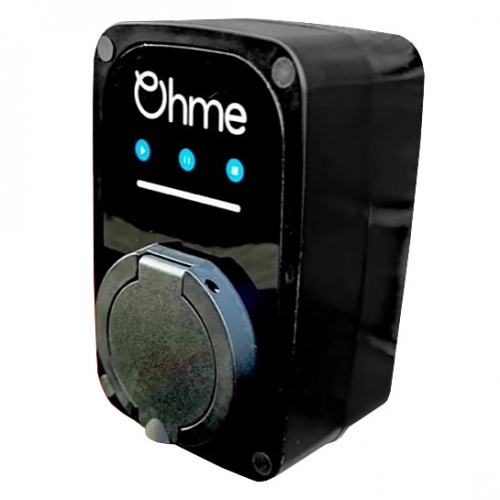 Ohme OHMEX1GB003-BL Epod Home 7.4kW 32A 1Ph 230V AC Single Gun Untethered Smart EV Wall Charger With 4G Multinet Sim Card, Inbuilt Earth Protection IP54 Black